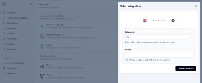 Drata Integration API Key